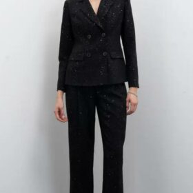 PANTALONE VITA ALTA GLITTERATO