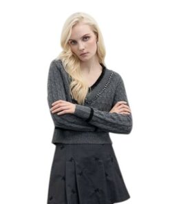 MAGLIONE SCOLLO V CON STRASS