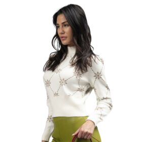 LUPETTO JACQUARD CON MANICHE A SBUFFO