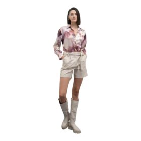 SHORTS IN PELLE ECOLOGICA CON CINTURA