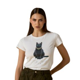 NO SECRETS T-SHIRT CON GATTO