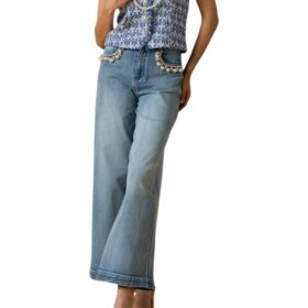 NO SECRETS JEANS WIDE CON PERLE